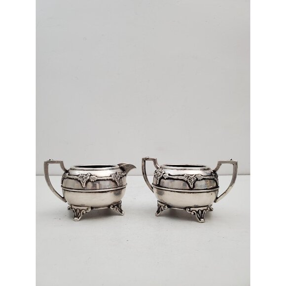 Other - Vintage Sugar Bowl and Creamer Pitcher with Handle -silver plated Irvinware,